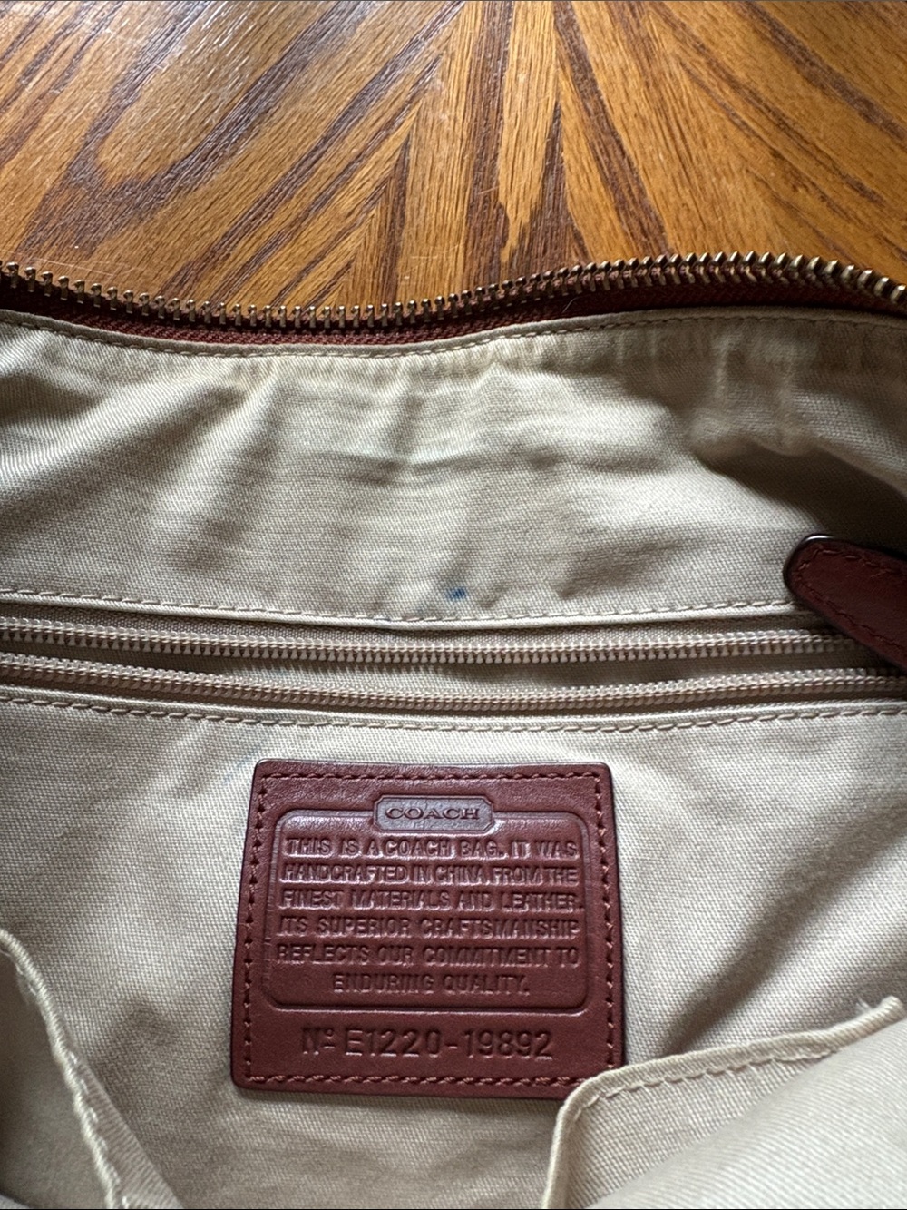 Coach Brown Leather Tote with Tassel Accent - Picture 2 of 5